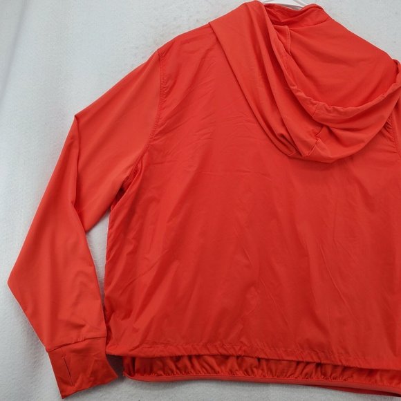AVIA Shirt Women's Long Sleeve 1/4 Zip Hooded Pullover w/ Toggles Orange XL - Picture 10 of 12